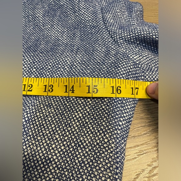 Zara Blue Tweed Frock Coat Kind Jacket Blazer With Zips Size S Blue White - Picture 8 of 10